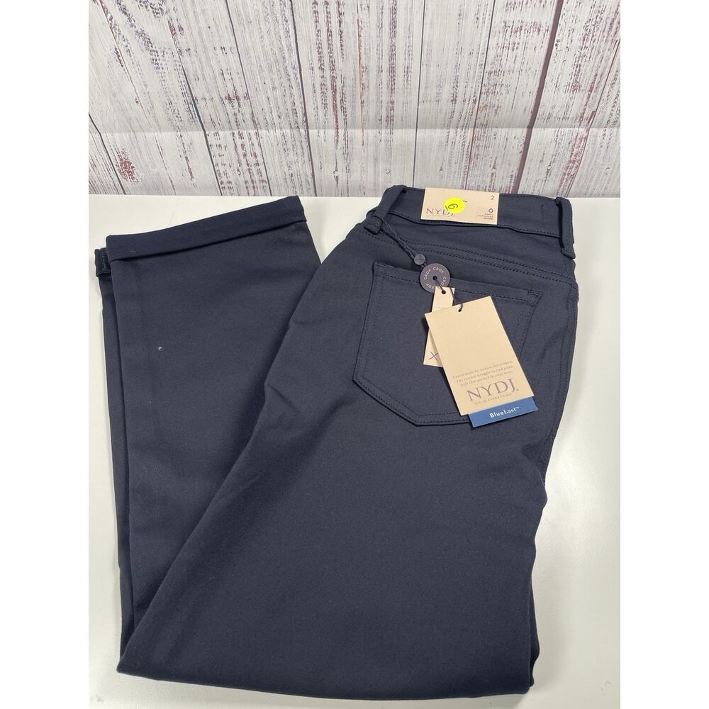 NYDJ LIFT‎ TUCK TECHNOLOGY CHLOE CAPRI 1 CUFF DARK RINSE PANTS SIZE 2 NEW